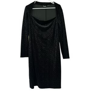 Helen Blake Velvet Long Sleeve Square Neck shift Dress whimsigoth holiday M